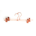 Copper Brass Metal Wire Clothes Hanger and Bottom Clips Hanger